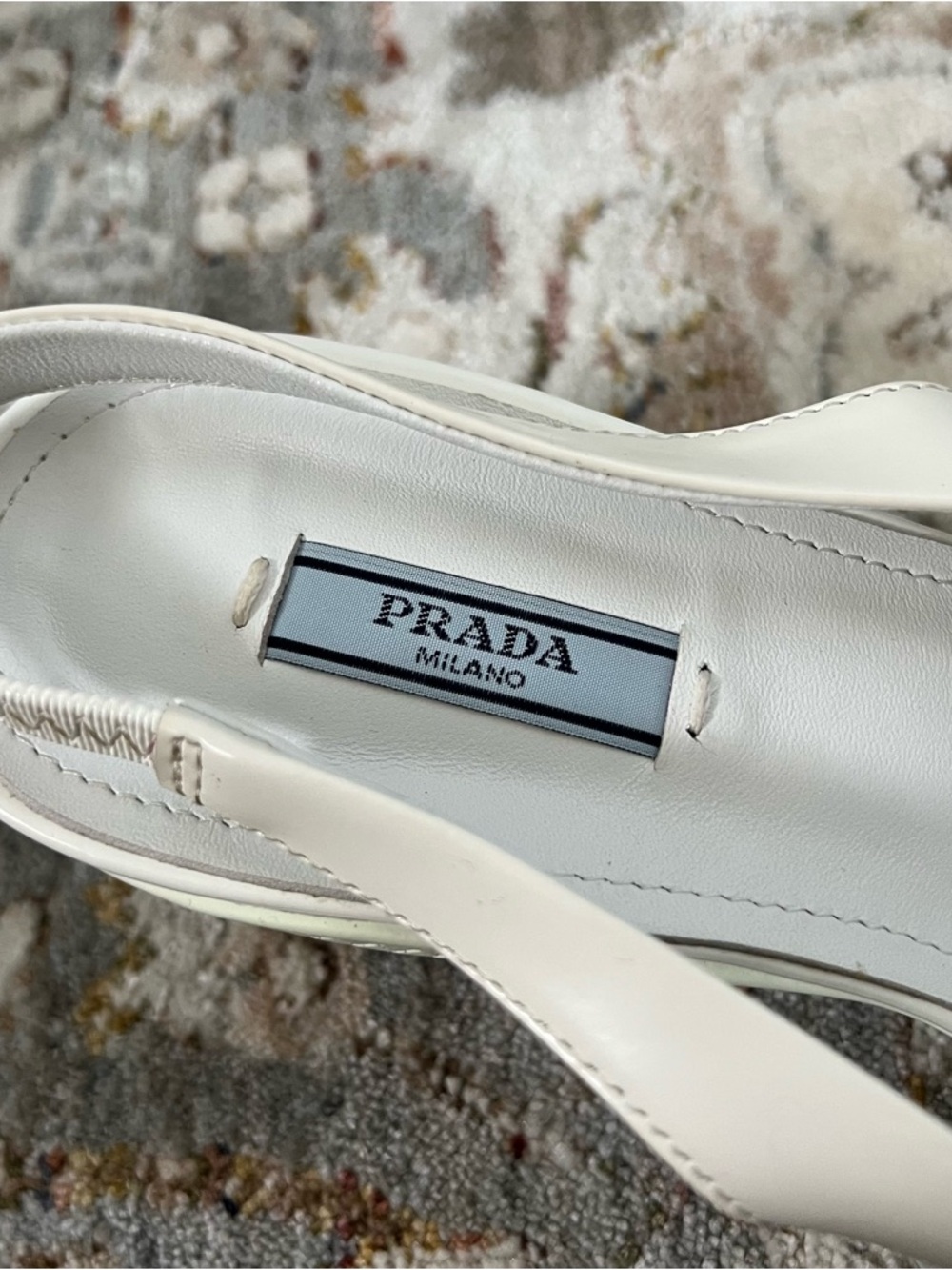 Prada White Pointed-Toe Kitten Heel - Picture 4 of 13